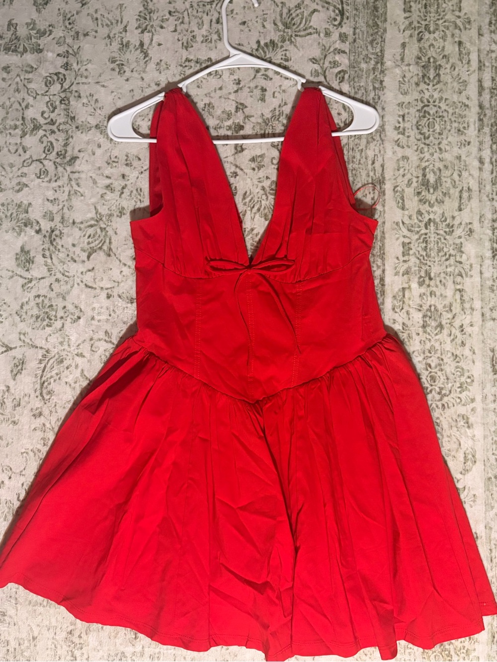 Express Bright Red Sleeveless V-Neck Dress